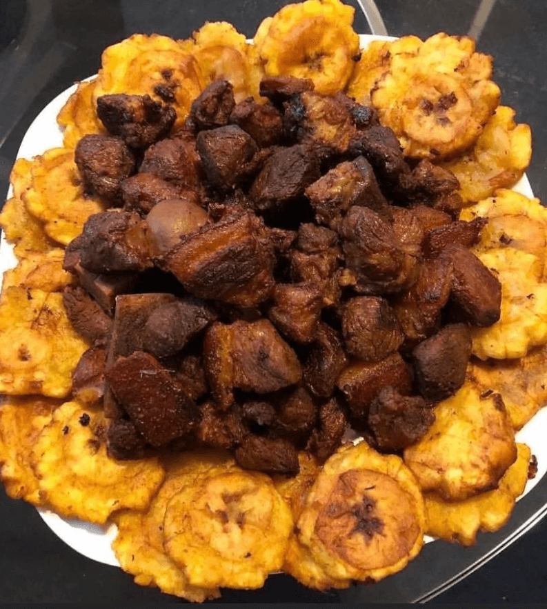 Griot with fried plantains